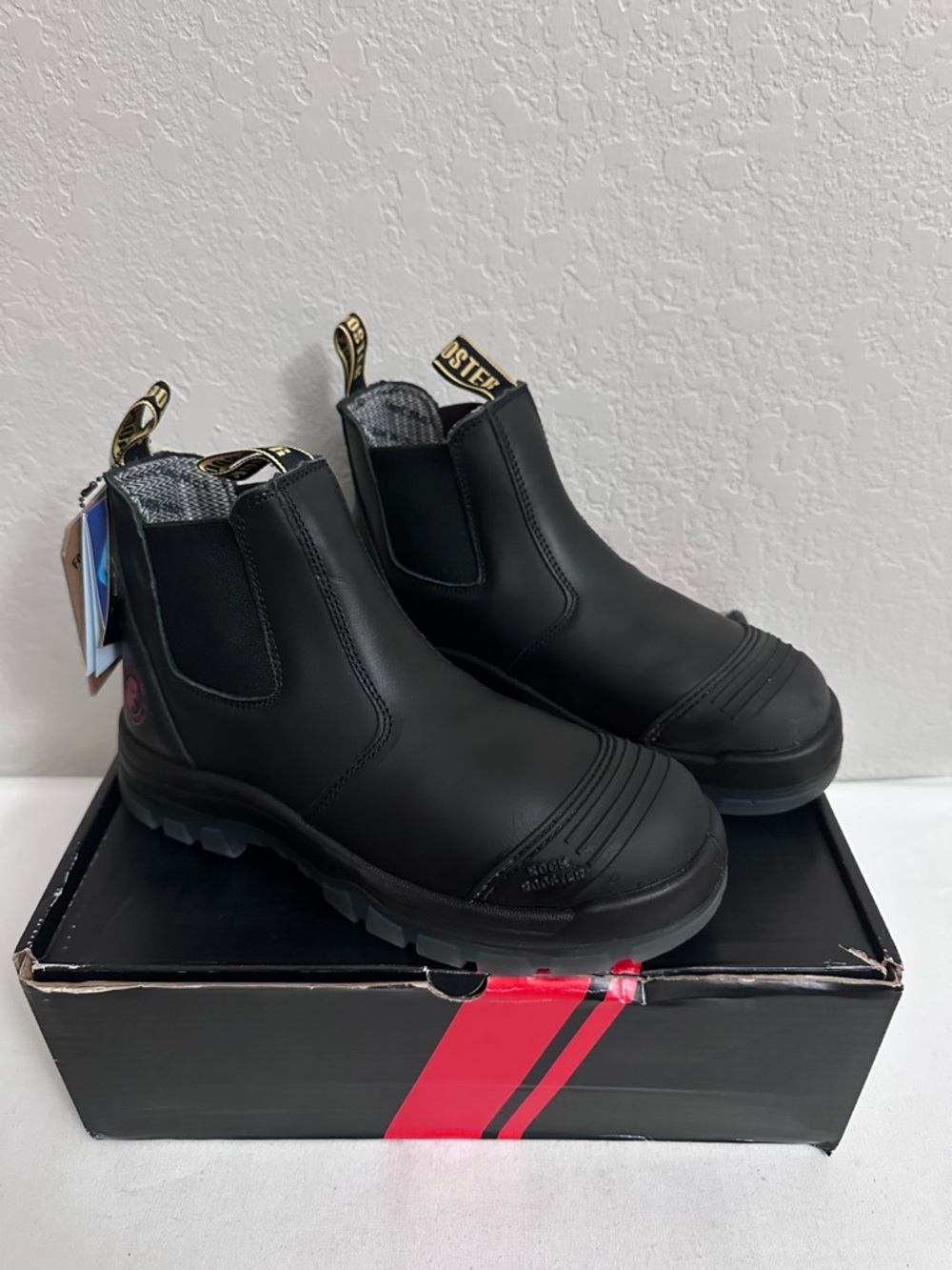 ROCKROOSTER Lumen Black 6 inch Pull on Leather Work Boots AK227NT Men’s Size 10